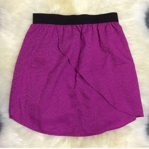 Fuchsia Mini Skirt, Elastic Waist Band